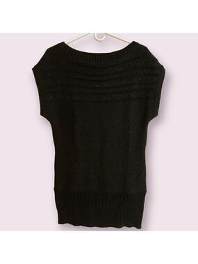 TakeOut Black Sparkly Sleeveless Cardigan